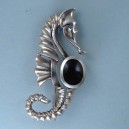 Broche plata azabache