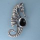 Broche plata azabache