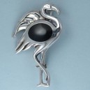 Broche plata azabache