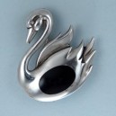 Broche plata azabache