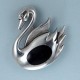 Broche plata azabache