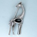Broche plata azabache
