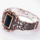 Pulsera plata, oro y azabache