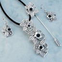 Conjunto plata azabache
