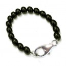 Pulsera plata y azabache