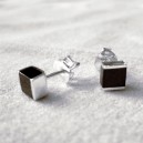 Pendientes plata azabache