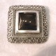 Broche plata azabache