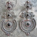 Pendientes plata azabache