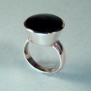Sortija plata azabache, mod. circulo alto