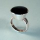 Sortija plata azabache, mod. circulo alto