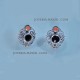 Pendientes plata azabache y coral