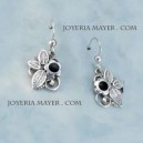 Pendientes plata azabache