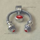 Colgante-torque plata coral
