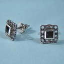Pendientes plata azabache 