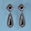 Pendientes plata azabache