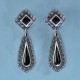 Pendientes plata azabache