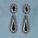 Pendientes plata azabache