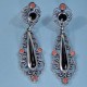 Pendientes plata azabache y coral