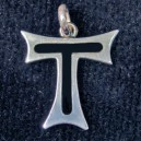 Cruz plata azabache 