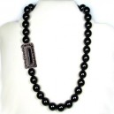 Collar de azabache , bola lisa 
