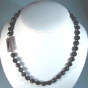 Collar de azabache, facetada 8x40mm
