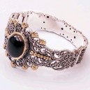 Pulsera de plata, oro y azabache
