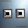 Silver and jet earrings