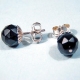 Silver and jet earrings