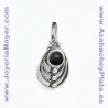 Pendant jet and silver