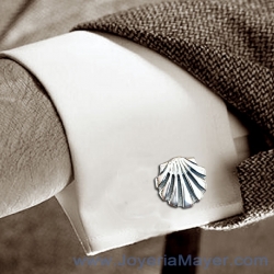 Silver cufflinks shell Compostela