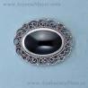 Broche de plata y azabache