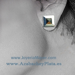 Silver and jet earrings