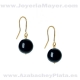 Silver and jet earrings