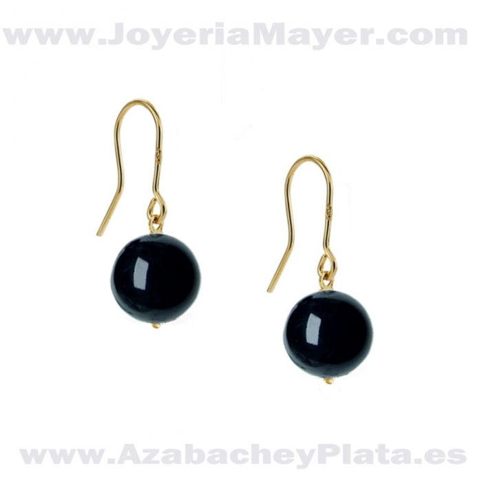 Silver and jet earrings