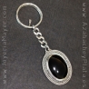 Silver and jet keychain