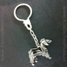 Silver and jet keychain