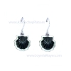 Silver and jet earrings
