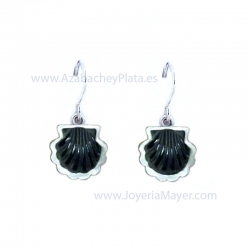 Silver and jet earrings