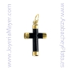 cruz de azabache tallado y oro