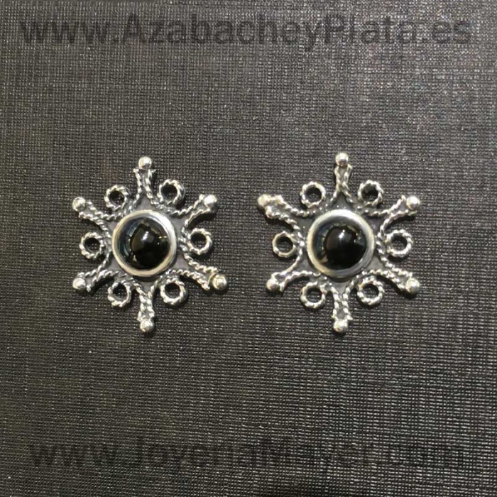 Pendientes de plata y azabache