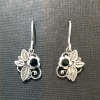 Silver and jet earrings