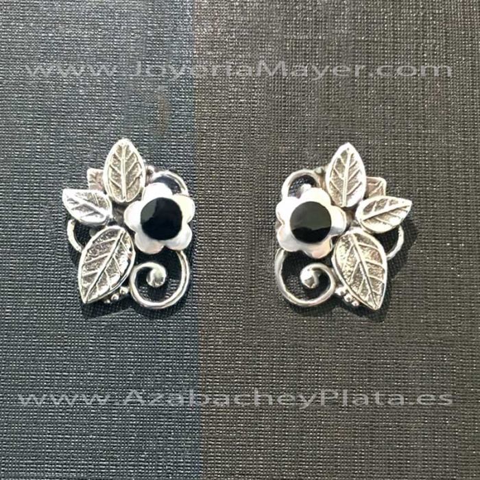 Pendientes de plata y azabache