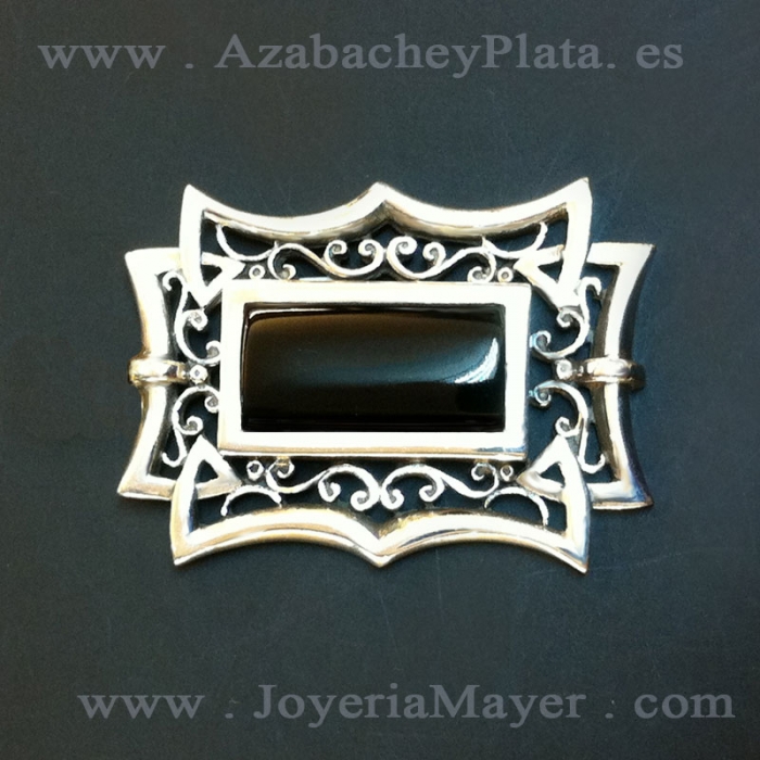 Broche de azabache y plata 