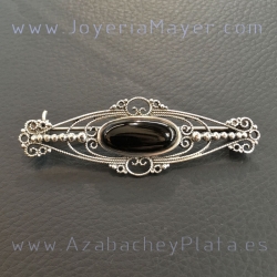Broche azabache y plata