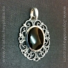Pendant jet and silver
