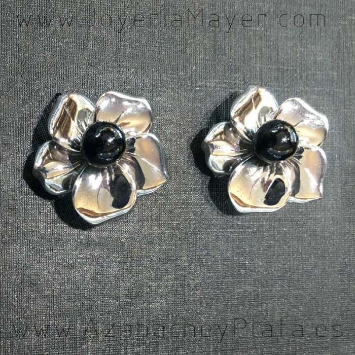 Pendientes de plata y azabache