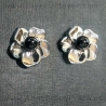 Silver and jet earrings