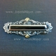 Silver, gold and jet brooch