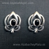 Silver and jet earrings