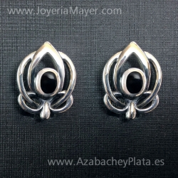 Pendientes azabache y plata